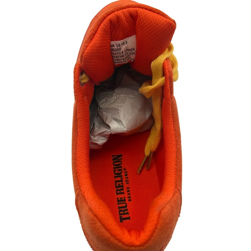 True Religion Sneakers Mens 10.5 Orange Excellent Low Top Textile Skate Shoes